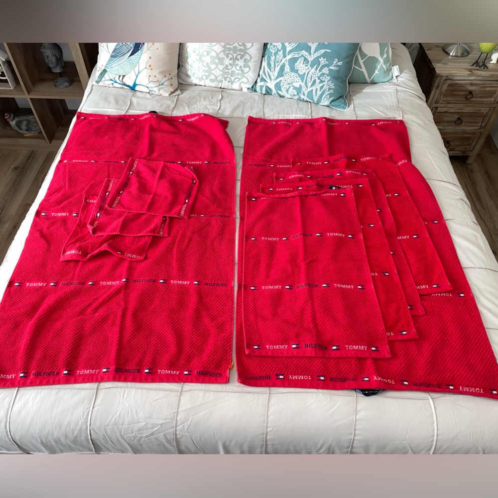 Vintage Tommy Hilfiger Bold Red Towel Collection